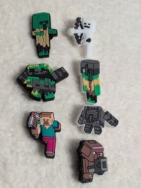 Minecraft Character Jibbitz Set -Crocs Or Shoe Charms  Multicolor